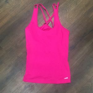 Bright pink workout shirt